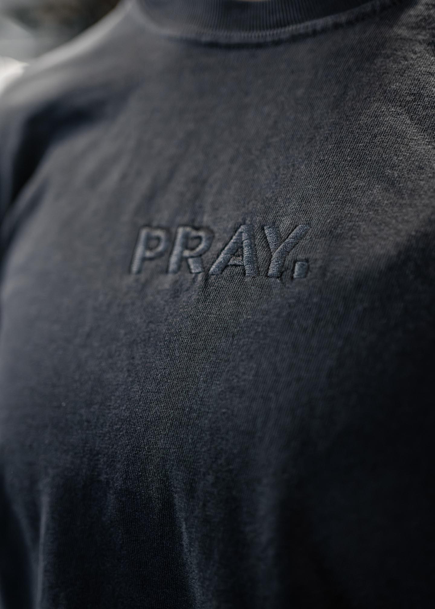 Women's Embroidered PRAY. Boxy Crop Tee