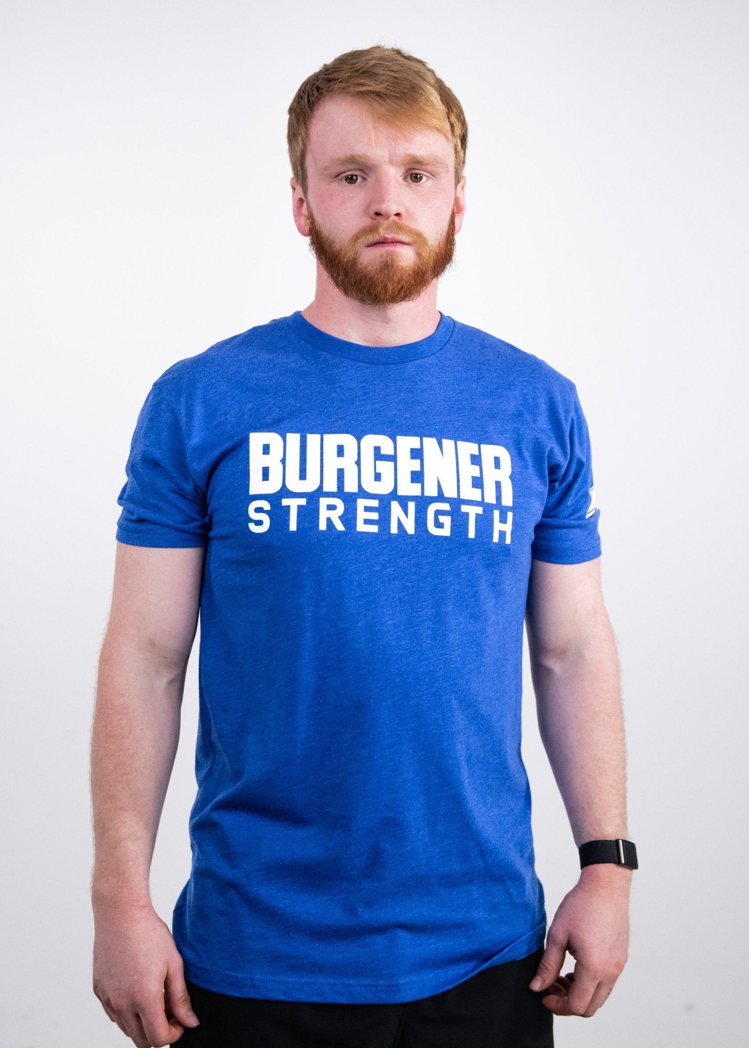 Burgener Strength T-Shirt: Heather Royal - MAYHEM NATION